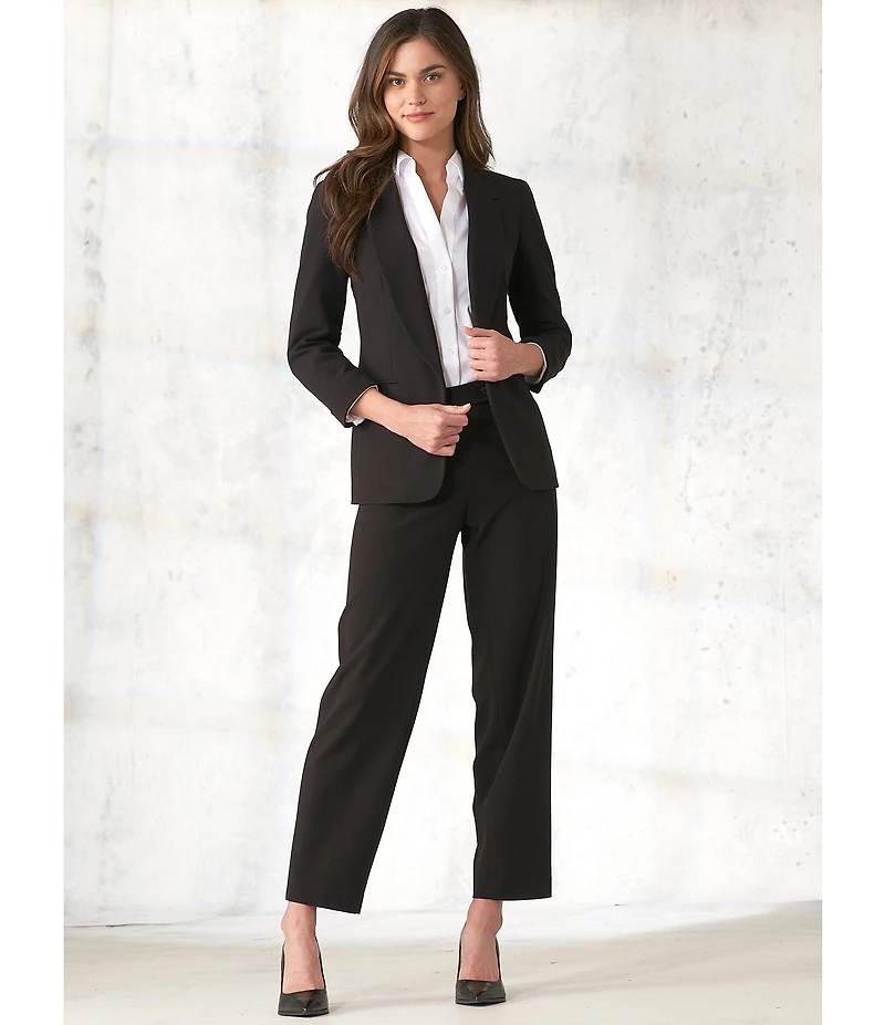 Jones New York Bi-Stretch Tapered Straight Leg Woven Pants