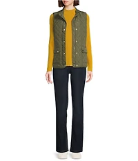 Jones New York Contrast Piping Zip Front Vest