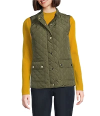 Jones New York Contrast Piping Zip Front Vest