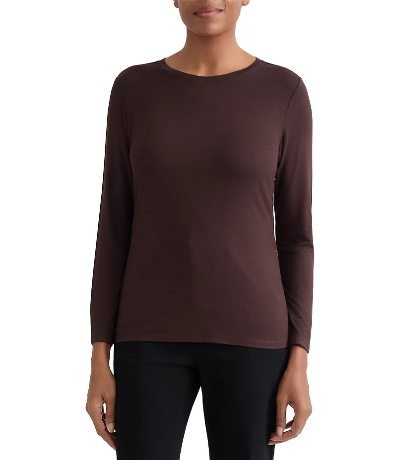 Jones New York Crew Neck Long Sleeve Top