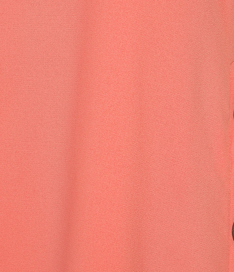Jones New York Crew Neck Short Sleeve Button Detail Blouse