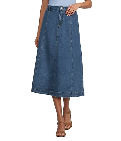 Jones New York Denim A-Line Coordinating Midi Skirt