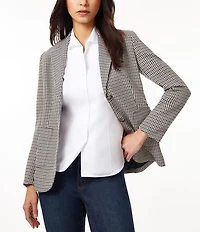 Jones New York Point Collar Long Sleeve Button Front Cotton Shirt