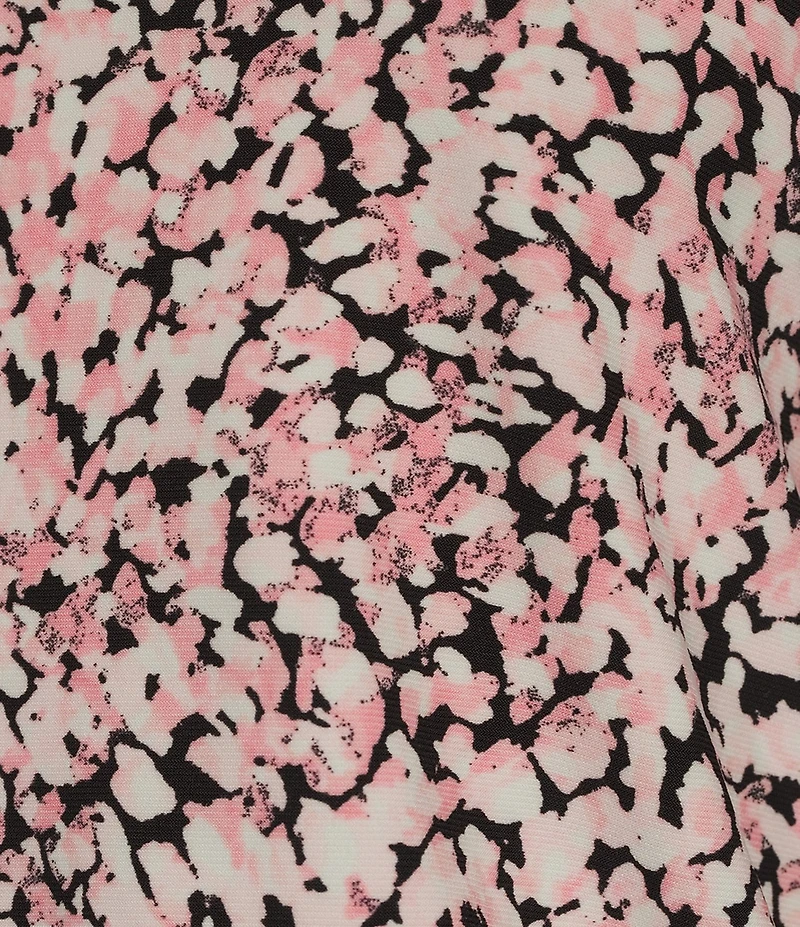 Jones New York Floral Print Knit V-Neck 3/4 Sleeve Top