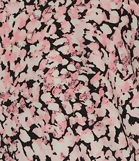 Jones New York Floral Print Knit V-Neck 3/4 Sleeve Top