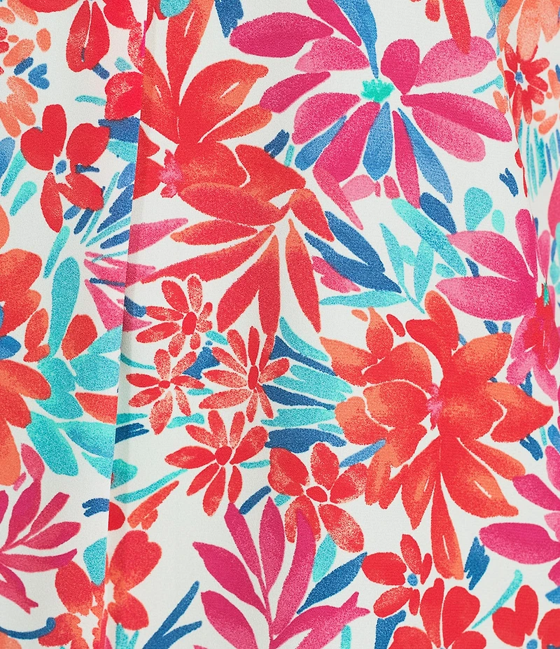 Jones New York Floral Printed V-Neck Flare Sleeve Tunic
