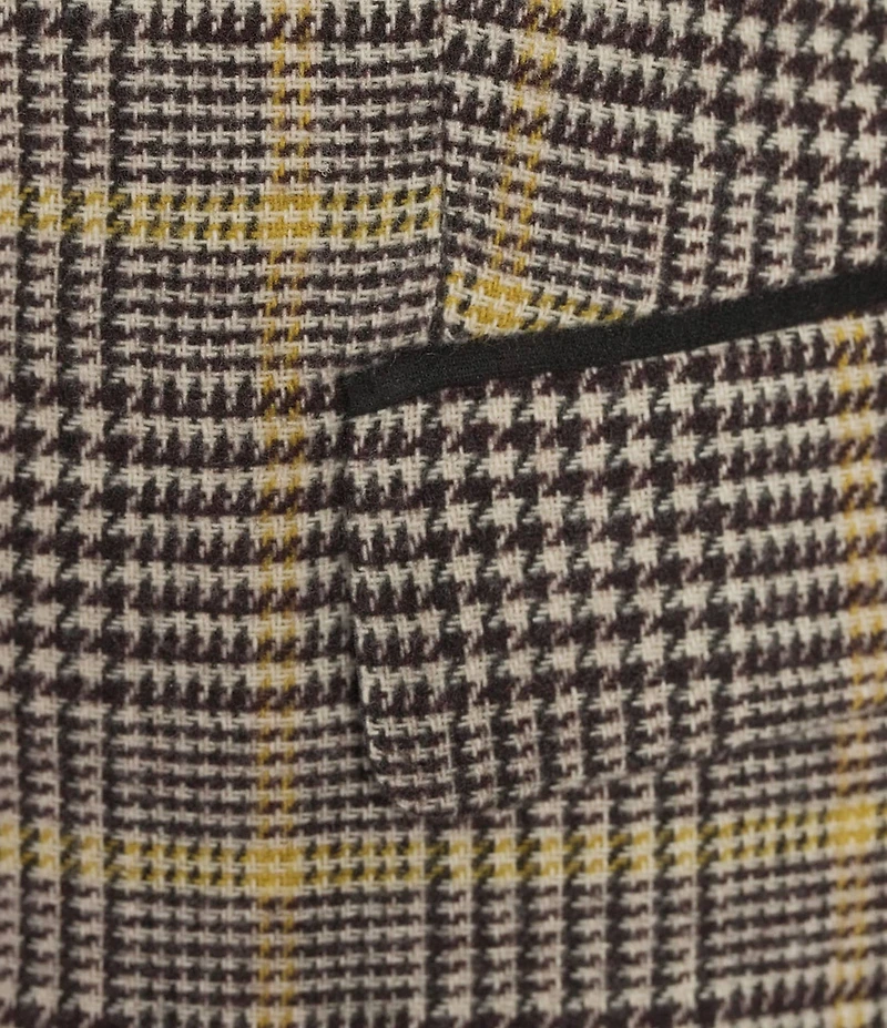 Jones New York Glen Plaid Notch Collar Long Sleeve Elbow Patch One button Jacket