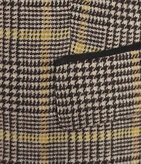Jones New York Glen Plaid Notch Collar Long Sleeve Elbow Patch One button Jacket