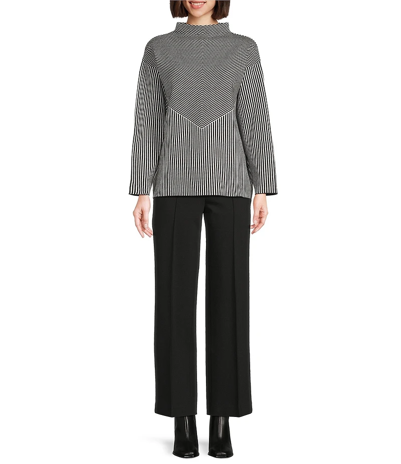 Jones New York Jacquard Mock Neck Long Sleeve Sweater