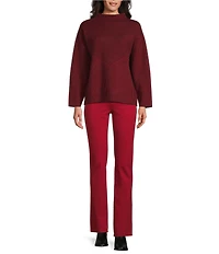 Jones New York Jacquard Mock Neck Long Sleeve Sweater