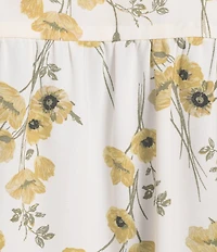 Jones New York Kelly Floral Crepe V-Neck Long Flutter Sleeve Top