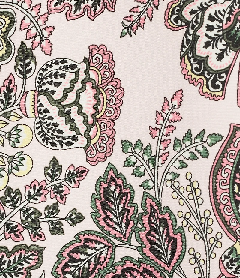 Jones New York Knit Paisley V-Neck Sleeveless Pleated Cami