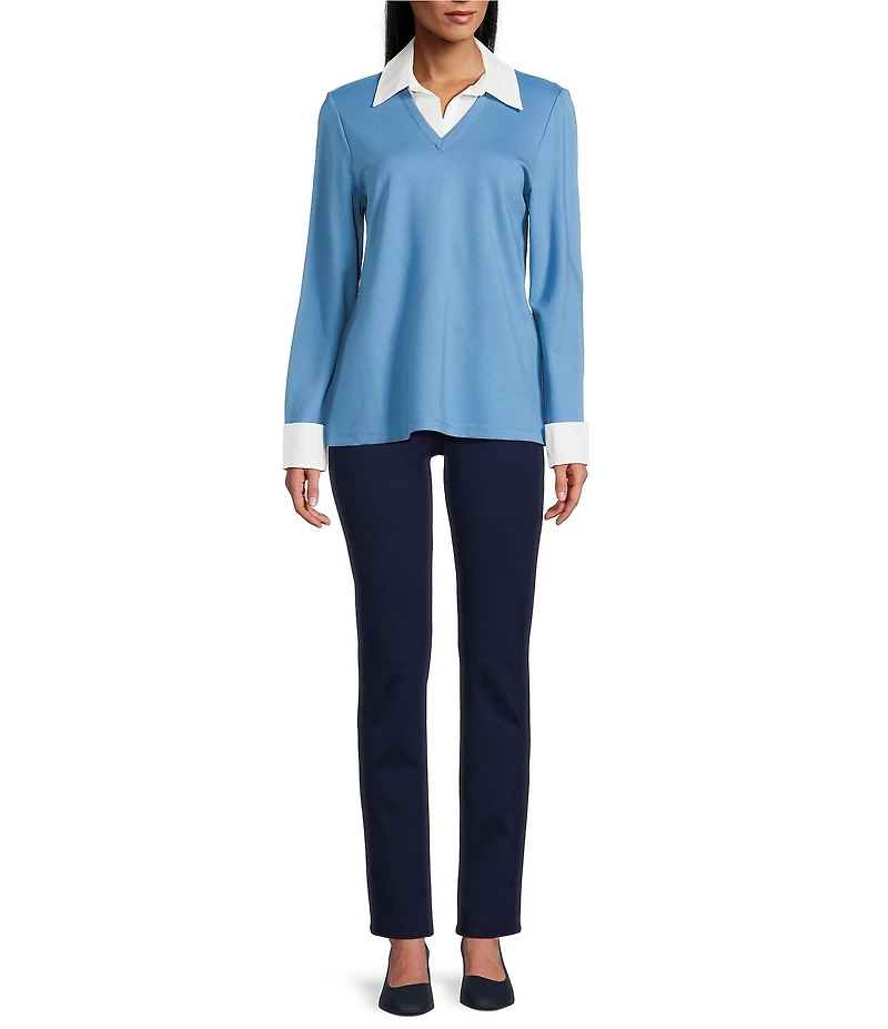 Jones New York Lexington Modern Compression Straight Leg Pants