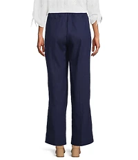 Jones New York Linen Blend Drawstring Straight Pants