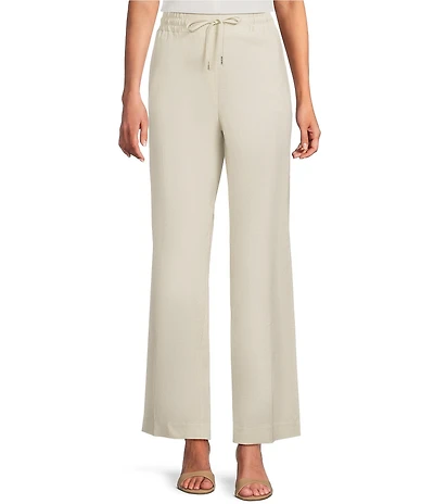 Jones New York Linen Blend Straight Leg Drawstring Pants