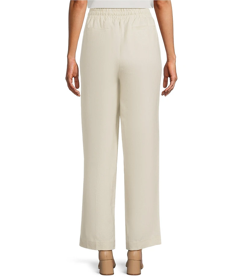 Jones New York Linen Blend Straight Leg Drawstring Pants