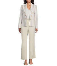 Jones New York Linen Blend Straight Leg Drawstring Pants