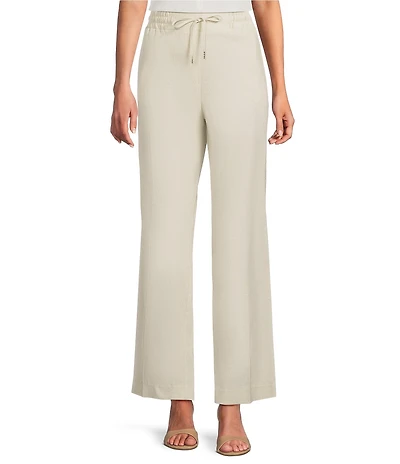 Jones New York Linen Blend Straight Leg Drawstring Pants