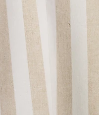 Jones New York Linen Blend Stripe Faux Double Breasted Notch Lapel Long Sleeve Open Front Blazer