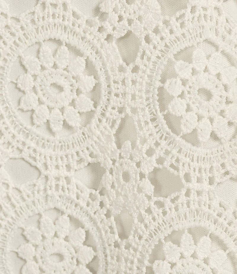 Jones New York Medallion Lace Short Sleeve Tee