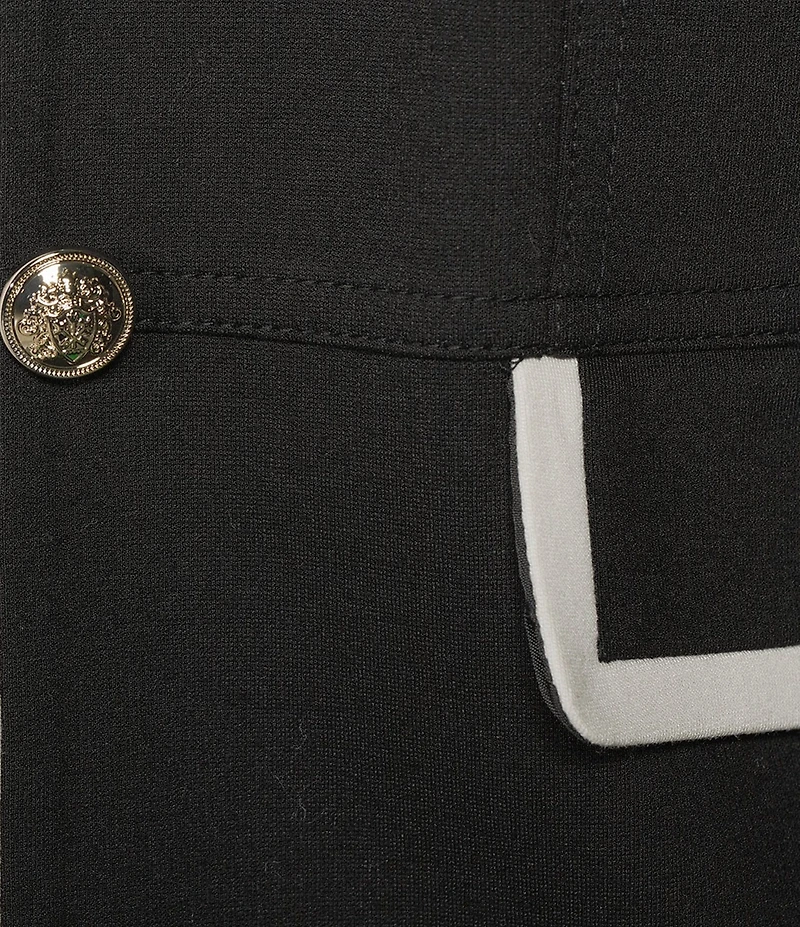 Jones New York Modern Compression Military Crew Neck Long Sleeve Button Front Jacket