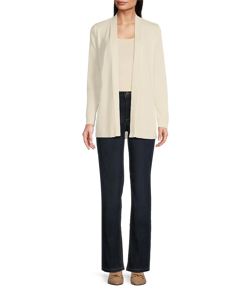 Jones New York Open Front Side Slit Icon Cardigan