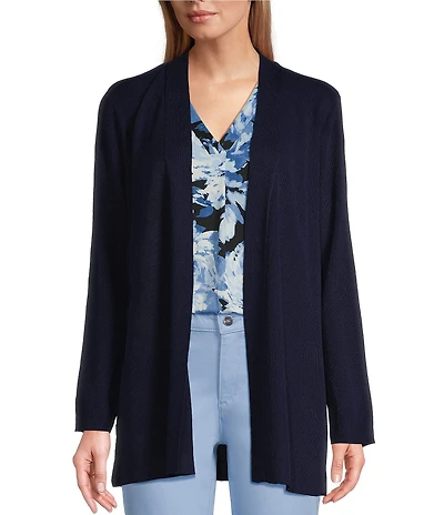 Jones New York Open Front Side Slit Icon Cardigan