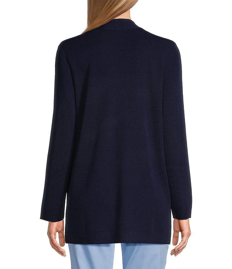 Jones New York Open Front Side Slit Icon Cardigan