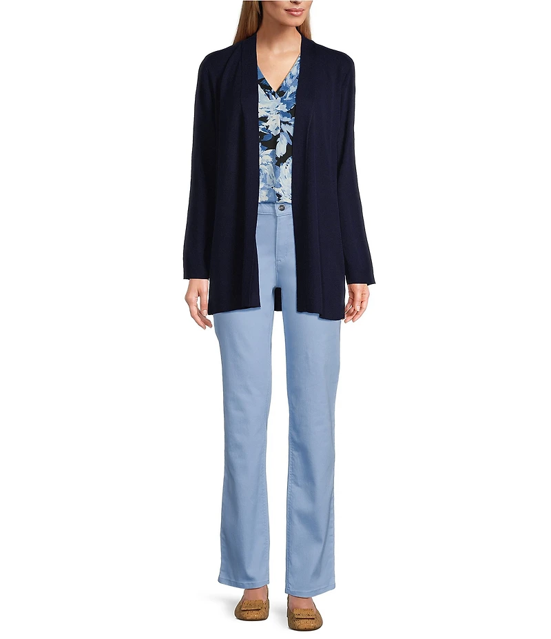 Jones New York Open Front Side Slit Icon Cardigan
