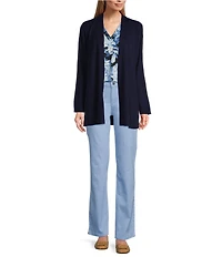Jones New York Open Front Side Slit Icon Cardigan