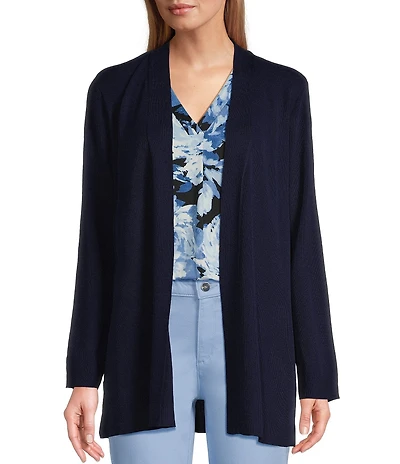 Jones New York Open Front Side Slit Icon Cardigan