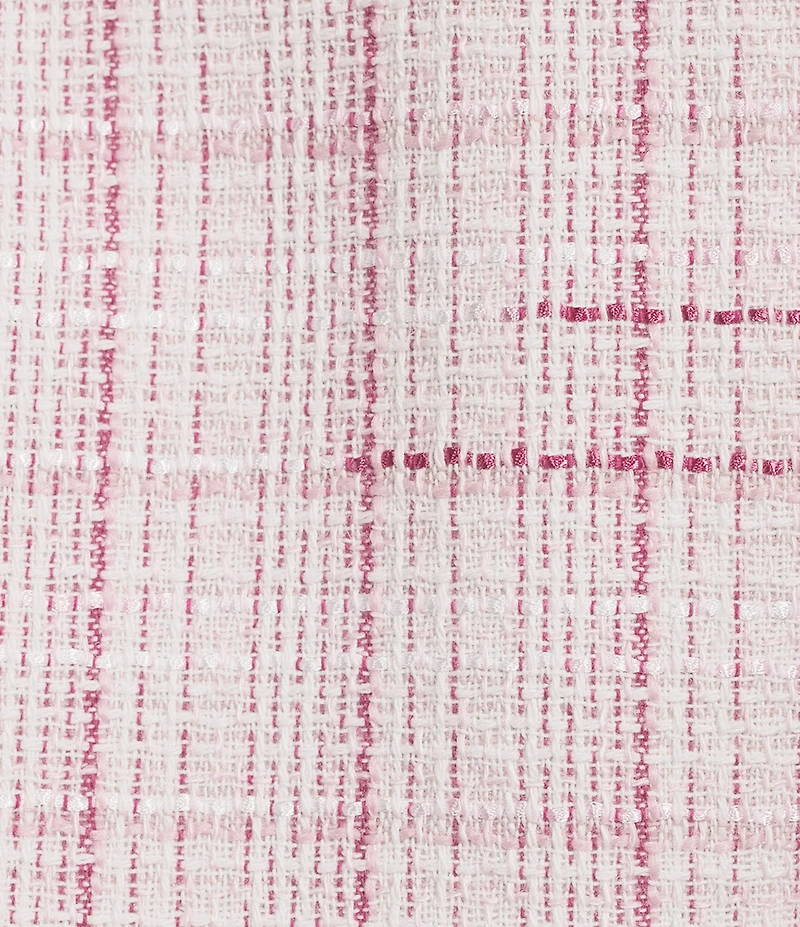 Jones New York Petal Pink Tweed Notch Lapel Long Sleeve One Button Blazer