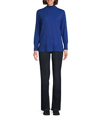 Jones New York Pintuck Mock Neck Long Sleeve Tunic