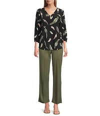 Jones New York Pintuck Pull On Trouser Pants