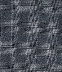 Jones New York Plaid Notch Collar Long Sleeve Faux Double Breast Open Front Jacket