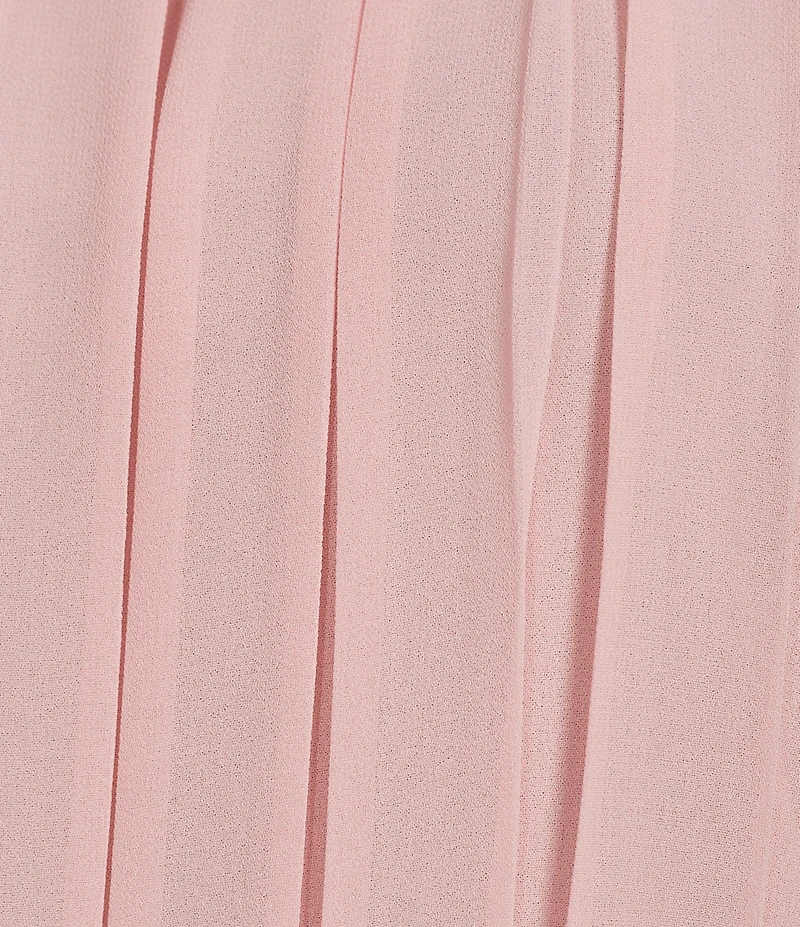 Jones New York Pleated Chiffon Crew Neck Sleeveless Blouse