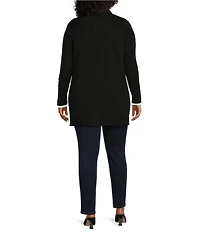 Jones New York Plus Size Icon Side Slit Hem Open-Front Cardigan