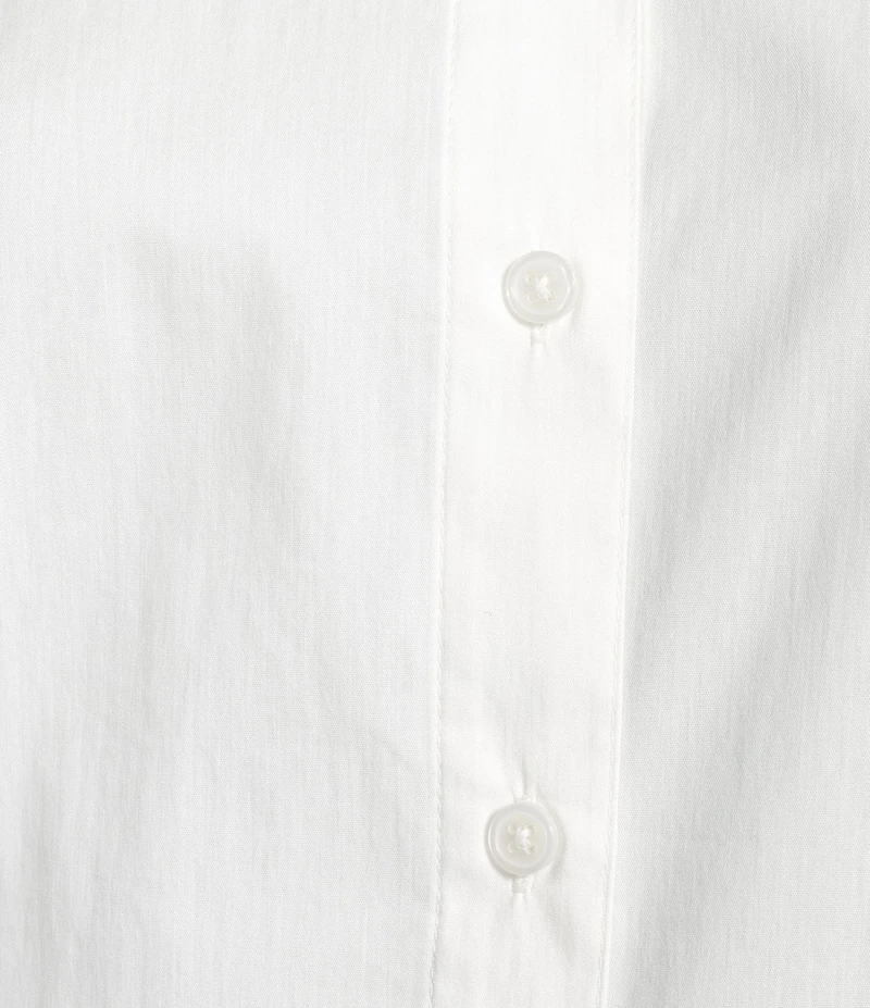 Jones New York Poplin Point Collar Long Tie Sleeve Button Front Shirt