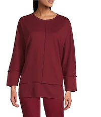 Jones New York Serenity Knit Crewneck Long Dolman Sleeve Top