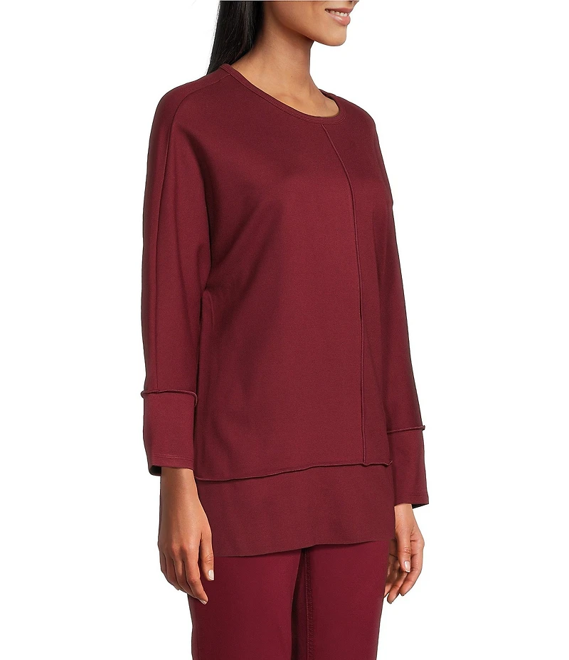 Jones New York Serenity Knit Crewneck Long Dolman Sleeve Top