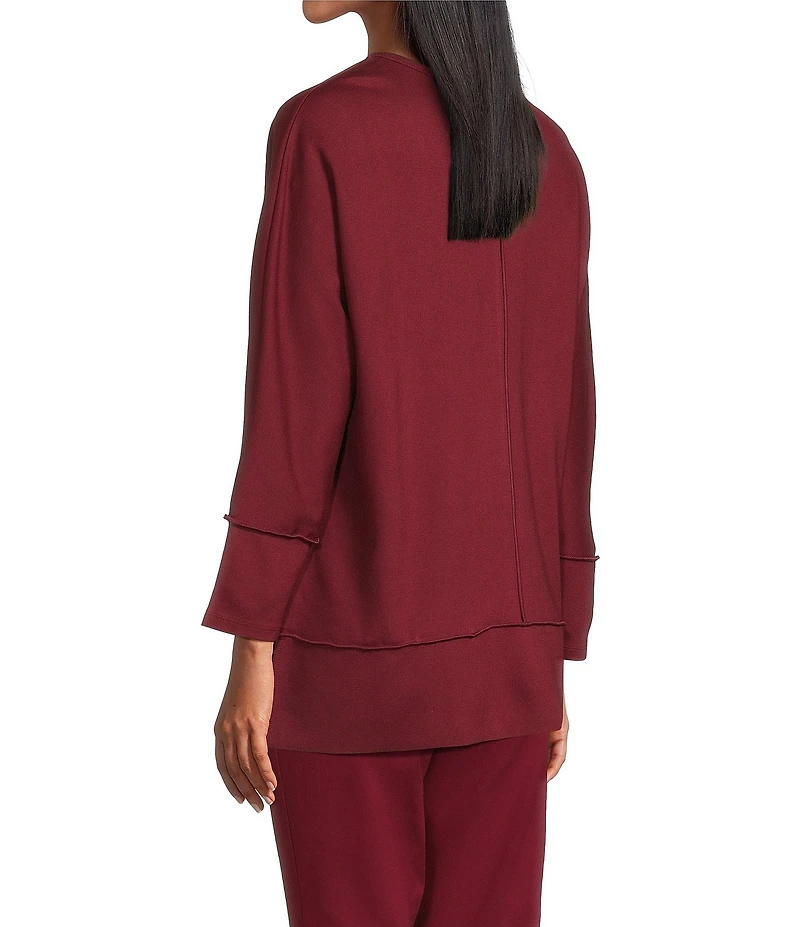 Jones New York Serenity Knit Crewneck Long Dolman Sleeve Top
