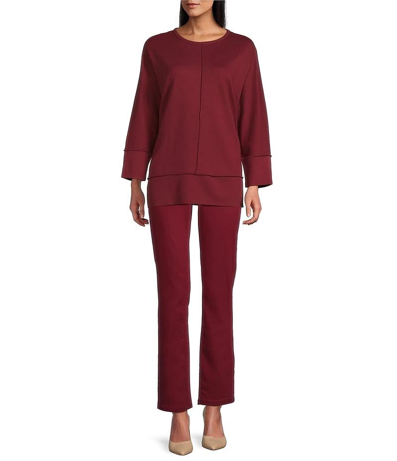 Jones New York Serenity Knit Crewneck Long Dolman Sleeve Top