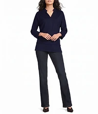 Jones New York Serenity Knit Johnny Collar 3/4 Sleeve Tunic