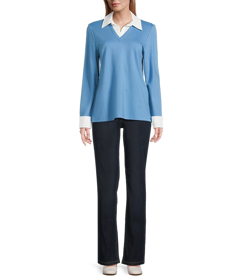 Jones New York Serenity Knit Long Sleeve Twofer Top