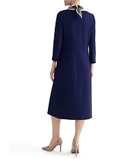 Jones New York Serenity Knit Scarf Combo Midi Dress