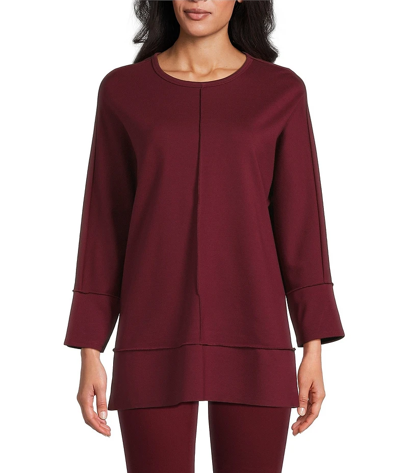 Jones New York Serenity Knit Wide Neck Dolman 3/4 Sleeve Tunic