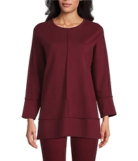 Jones New York Serenity Knit Wide Neck Dolman 3/4 Sleeve Tunic