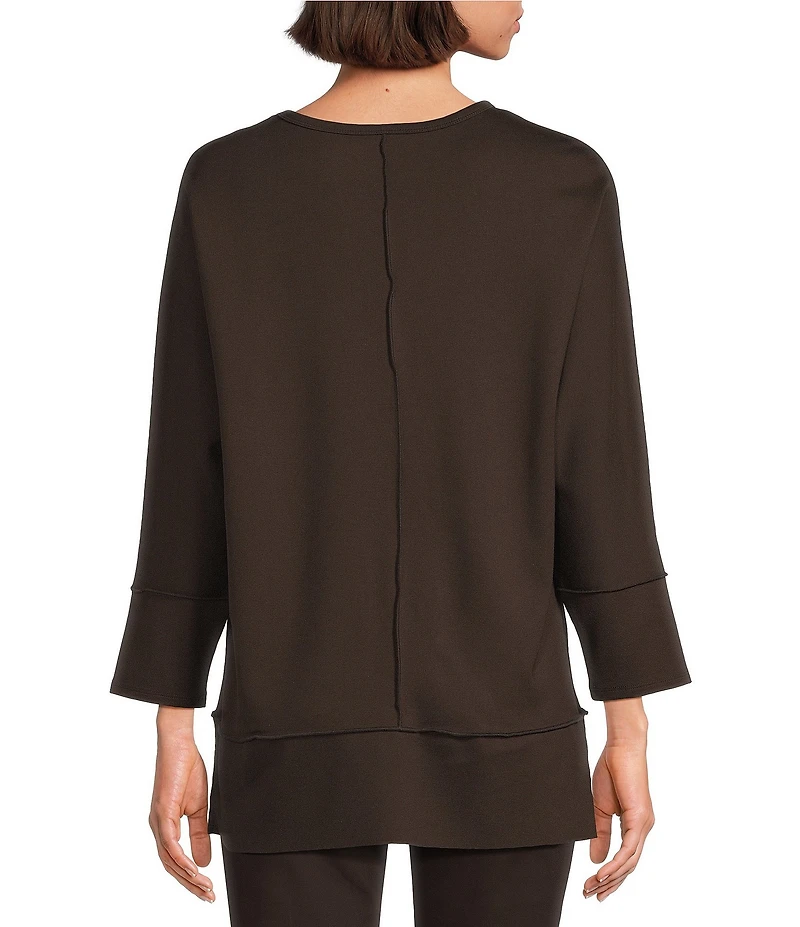 Jones New York Serenity Knit Wide Neck Dolman 3/4 Sleeve Tunic