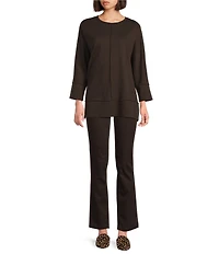 Jones New York Serenity Knit Wide Neck Dolman 3/4 Sleeve Tunic