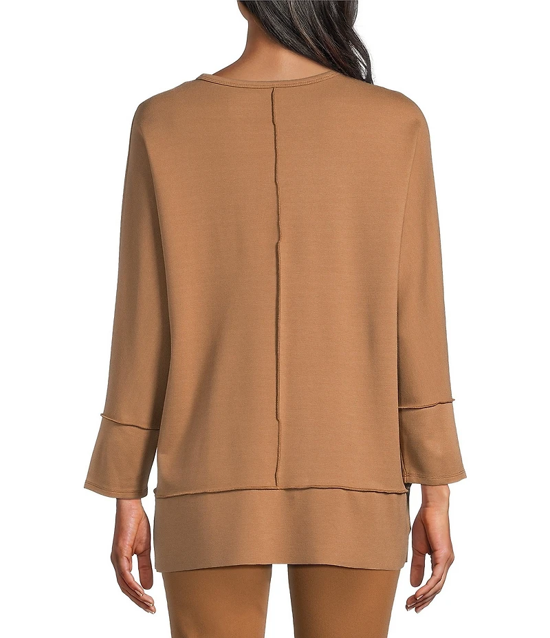 Jones New York Serenity Knit Wide Neck Dolman 3/4 Sleeve Tunic